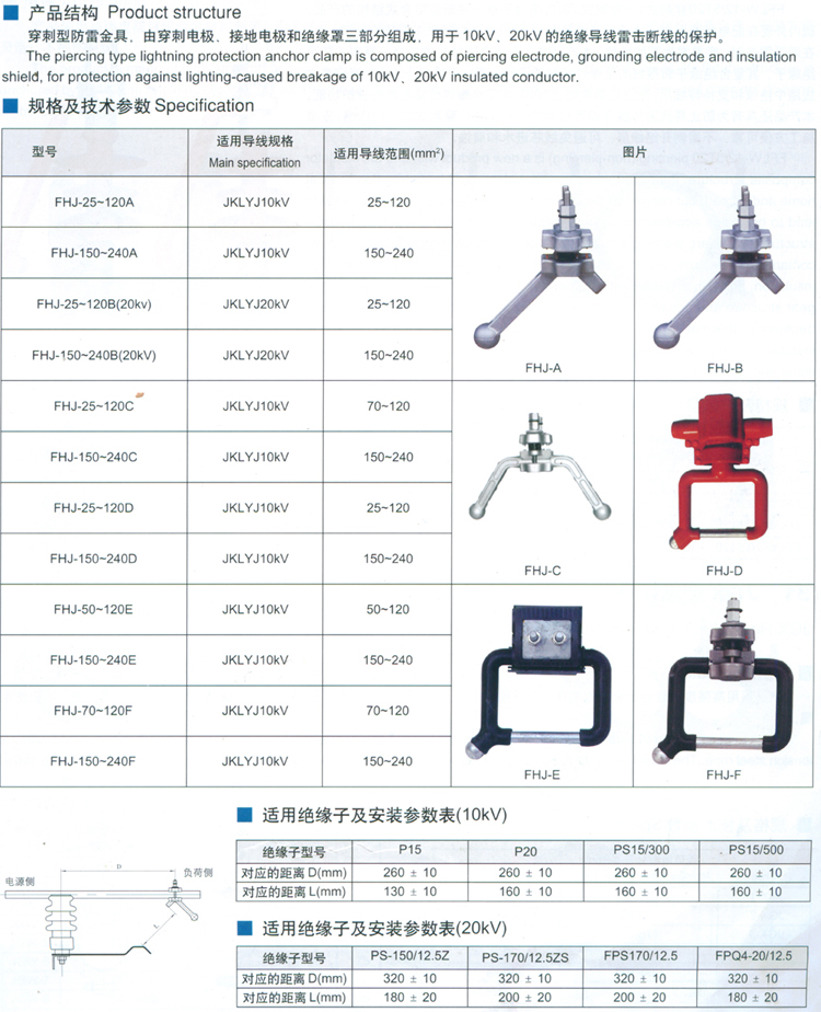 FHJ型防雷金具,H型线夹